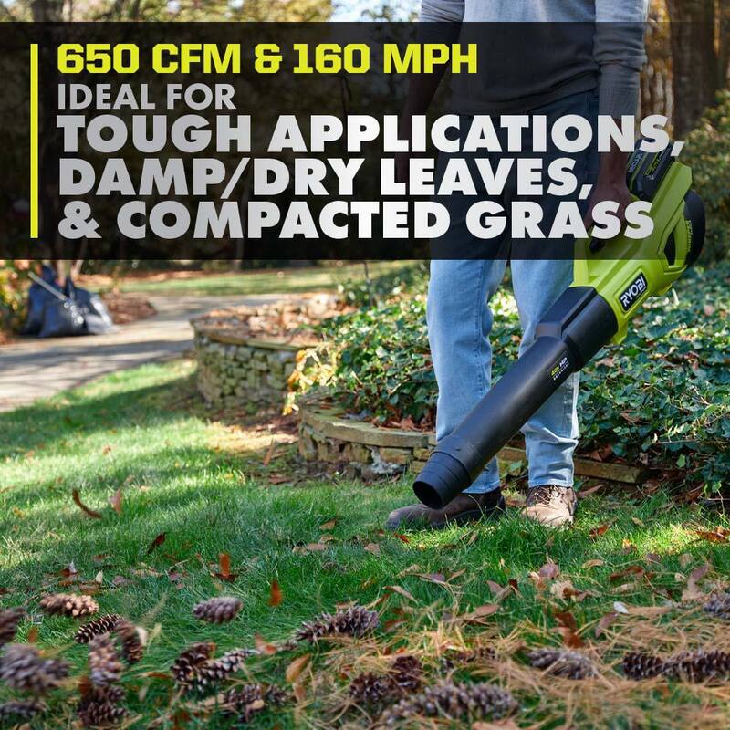 RYOBI 40V HP Brushless Whisper Series 160 MPH 650 CFM Cordless Battery Leaf Blower (Tool Only) - RY404014BTL
