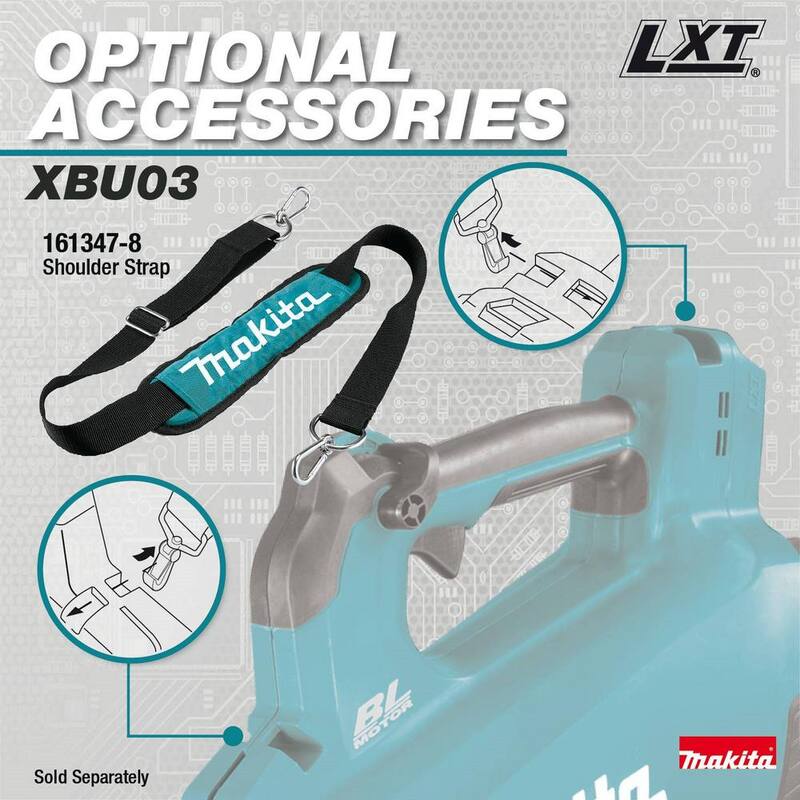 Makita 116 MPH 459 CFM 18V LXT Lithium-Ion Brushless Cordless Leaf Blower Kit - XBU03SM1