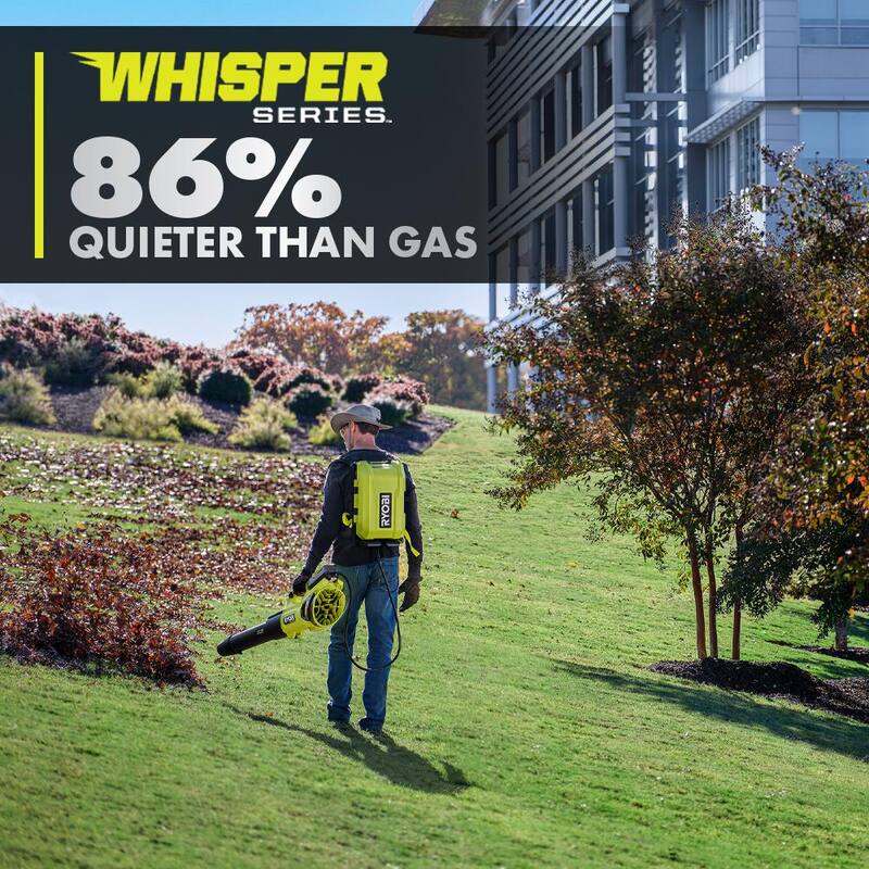 RYOBI 40V HP Brushless Whisper Series 190 MPH 730 CFM Blower and Backpack Battery w/ (2) 6.0 Ah Batteries & Charger - RY404180
