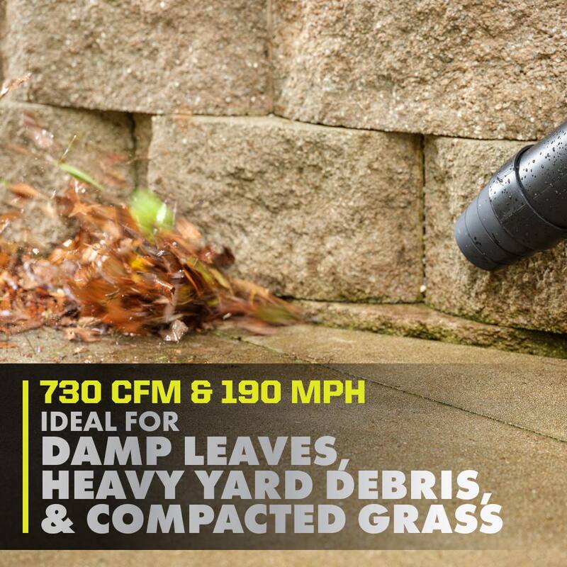 RYOBI 40V HP Brushless Whisper Series 190 MPH 730 CFM Blower and Backpack Battery w/ (2) 6.0 Ah Batteries & Charger - RY404180