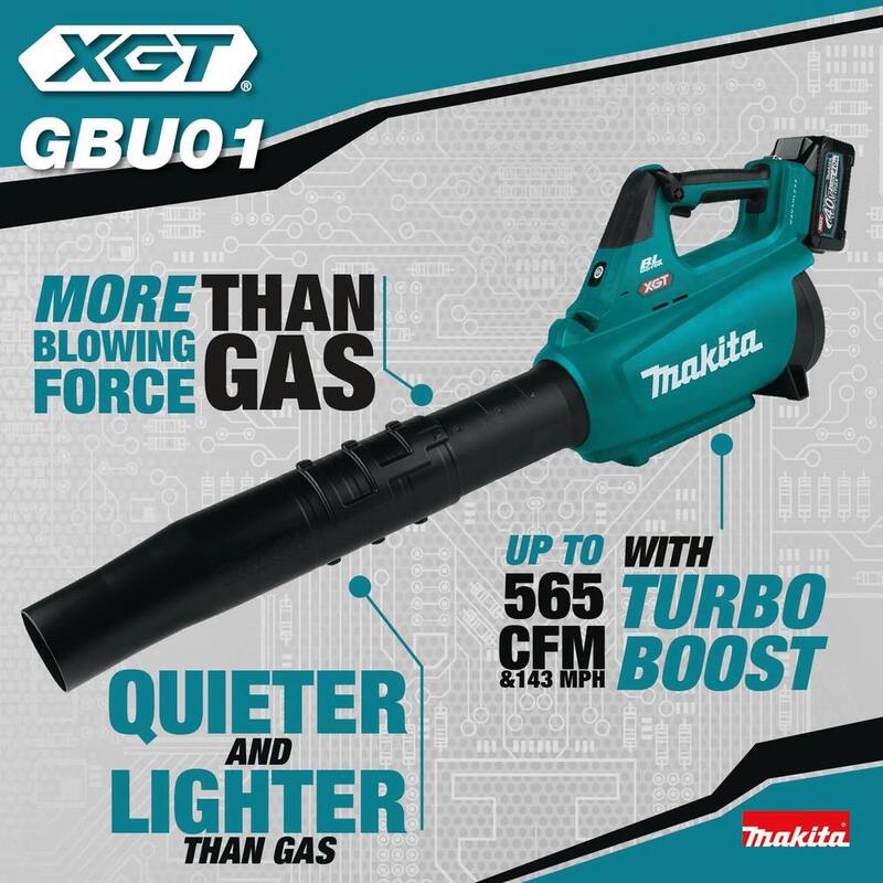 Makita XGT 40V Max Brushless Cordless Leaf Blower Kit (4.0Ah) - GBU01M1