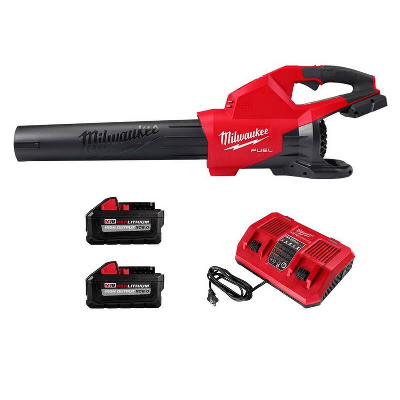 Milwaukee M18 FUEL 18V Brushless Cordless Dual Battery 145 MPH 600 CFM Blower with Dual Bay Rapid Charger and Two 8Ah HO Batteries - 2824-20-48-11-1880-48-11-1880-48-59-1802