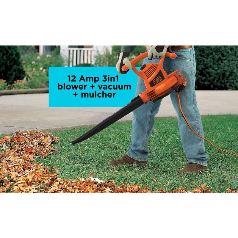 BLACK+DECKER 12 AMP 210 MPH 300 CFM Corded Electric 3-in-1 Handheld Leaf Blower, Vacuum & Mulcher - BV3100