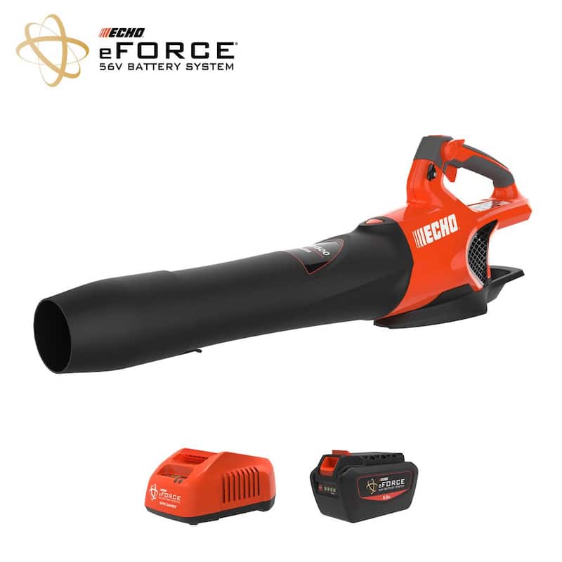 ECHO eFORCE 56V 158 MPH 549 CFM Cordless Battery Powered Handheld Leaf Blower with 5.0Ah Battery and Rapid Charger - DPB-2500R2