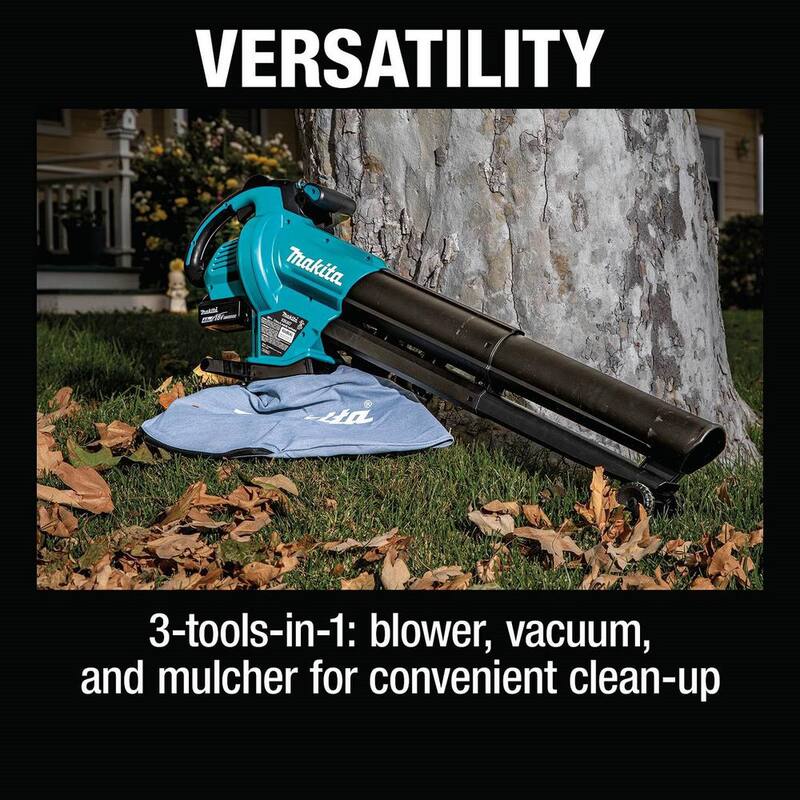 Makita 143 MPH 148 CFM 18V LXT Brushless Blower/Vacuum Mulcher Kit, 4.0Ah - XBU07SM1