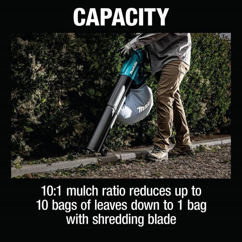 Makita 143 MPH 148 CFM 18V LXT Brushless Blower/Vacuum Mulcher Kit, 4.0Ah - XBU07SM1