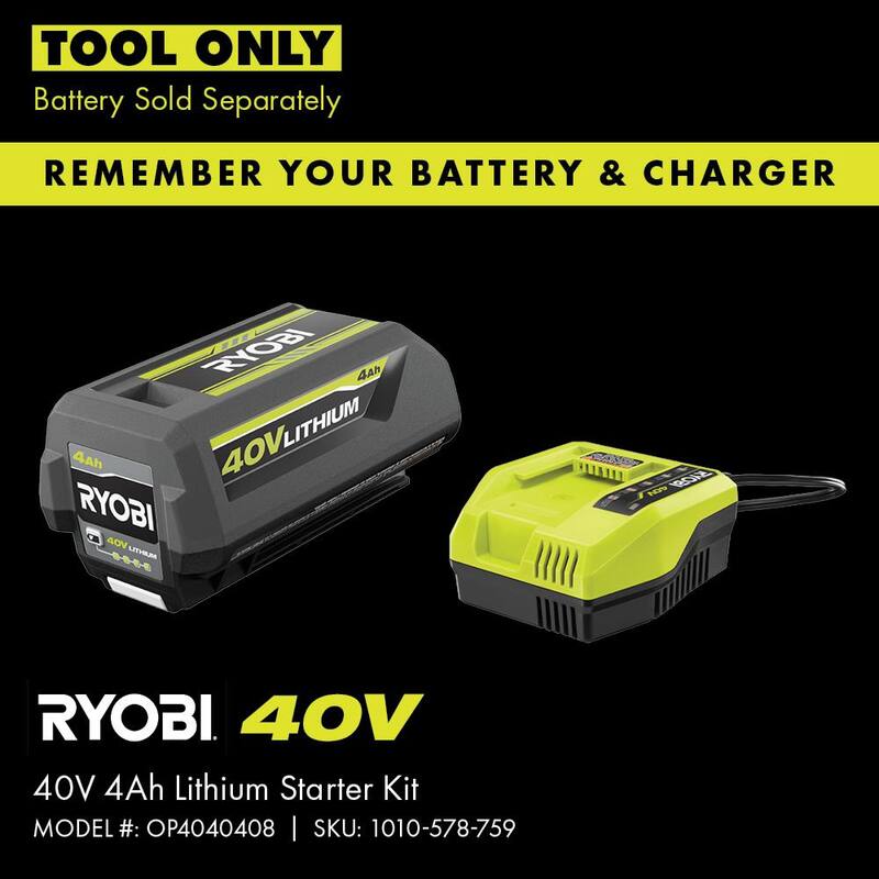 RYOBI 40V 120 MPH 550 CFM Cordless Battery Leaf Blower (Tool Only) - RY40LB01B
