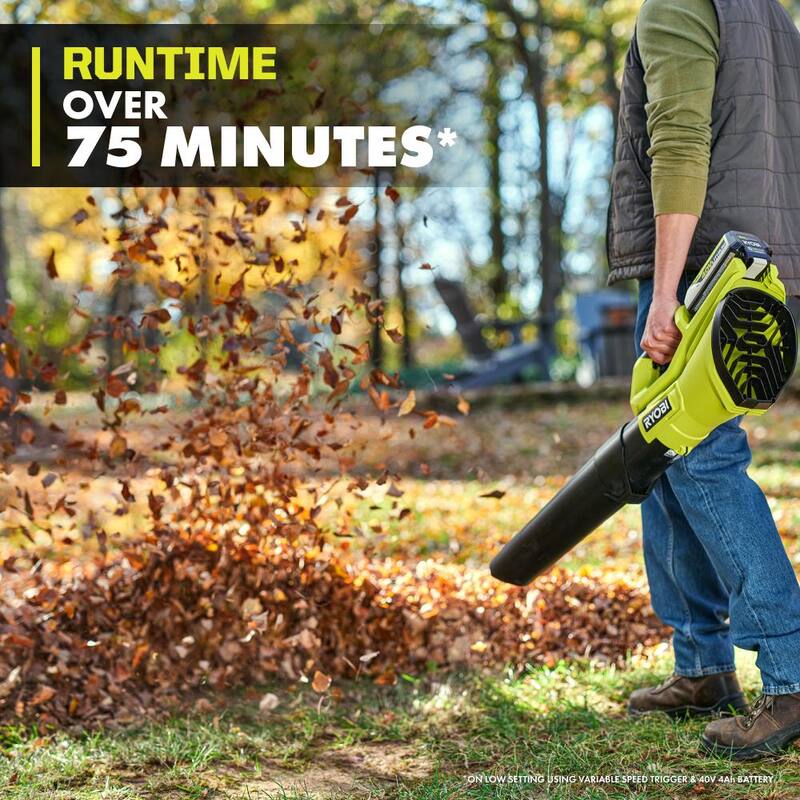 RYOBI 40V 120 MPH 550 CFM Cordless Battery Leaf Blower (Tool Only) - RY40LB01B