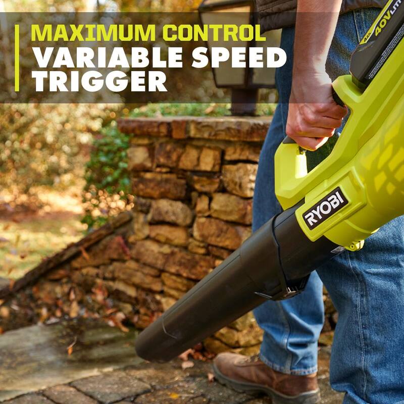 RYOBI 40V 120 MPH 550 CFM Cordless Battery Leaf Blower (Tool Only) - RY40LB01B