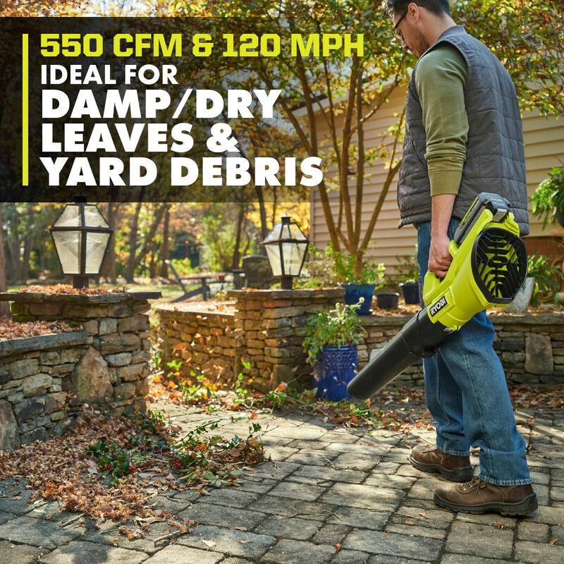 RYOBI 40V 120 MPH 550 CFM Cordless Battery Leaf Blower (Tool Only) - RY40LB01B