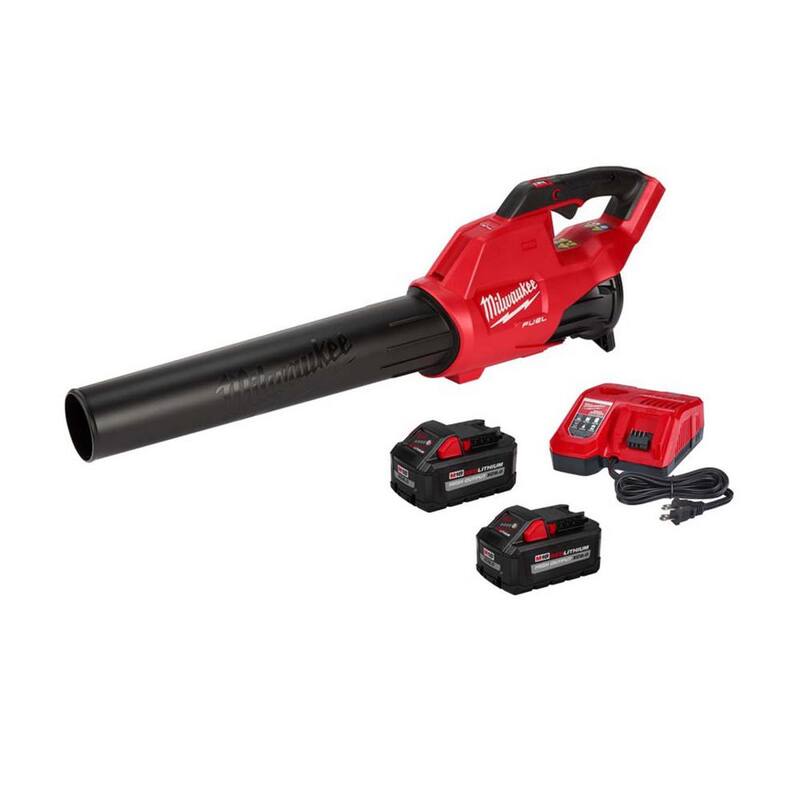 Milwaukee M18 FUEL 120 MPH 450 CFM 18-Volt Lithium-Ion Brushless Cordless Handheld Blower Kit w/(2) 8.0 Ah Battery, Rapid Charger - 2724-21HD-48-11-1880