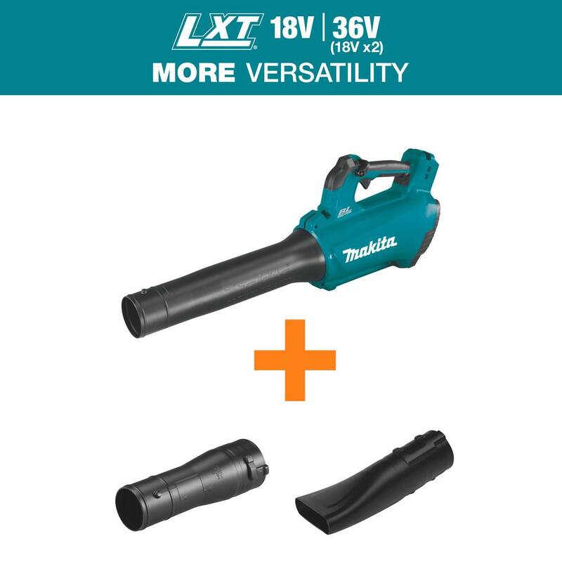 Makita 116 MPH 459 CFM LXT 18V Lithium-Ion Brushless Cordless Leaf Blower with Blower Nozzle and Flat End Nozzle - XBU03Z191L13519