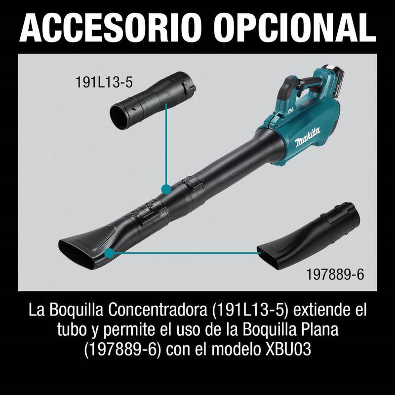 Makita 116 MPH 459 CFM LXT 18V Lithium-Ion Brushless Cordless Leaf Blower with Blower Nozzle and Flat End Nozzle - XBU03Z191L13519