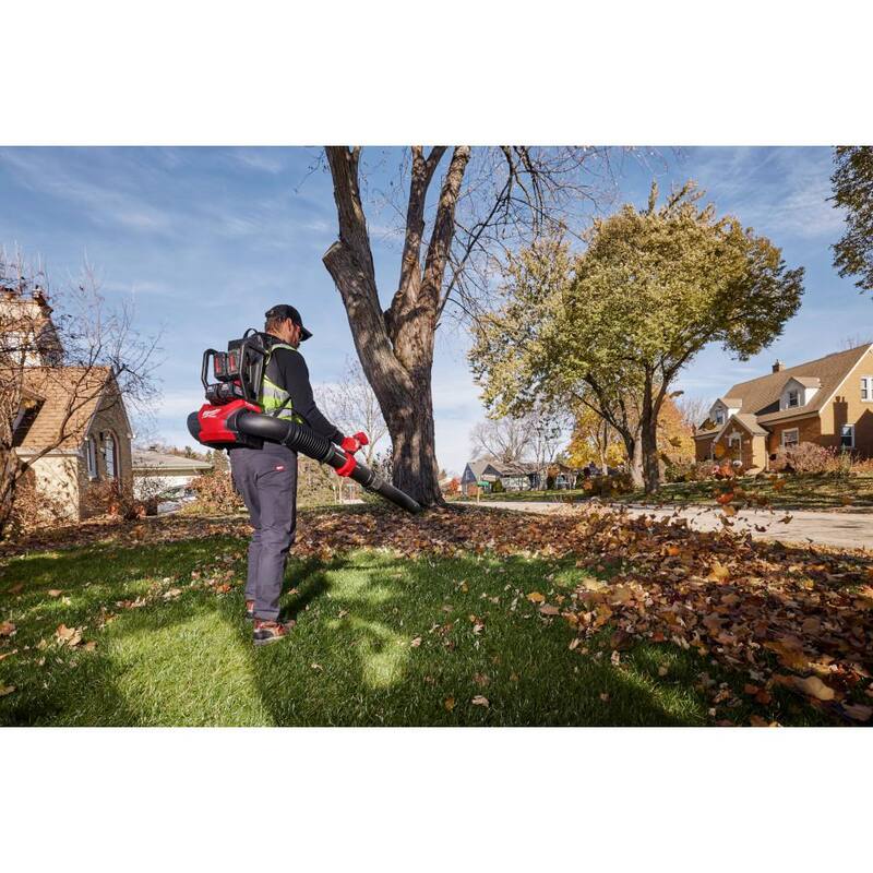 Milwaukee M18 FUEL 155 MPH 650 CFM 18V Brushless Cordless Backpack Blower w/Waist Belt, (4) 12.0 Ah Batteries, 2 Chargers - 3009-24HD-49-16-2798