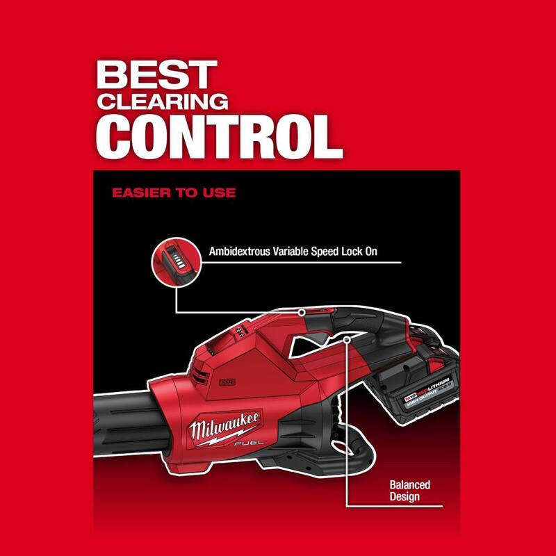 Milwaukee M18 FUEL Dual Battery 145 MPH 600 CFM 18V Lithium-Ion Brushless Cordless Handheld Blower w/Two 6.0 Ah Batteries - 2824-20-48-11-1865-48-11-1865
