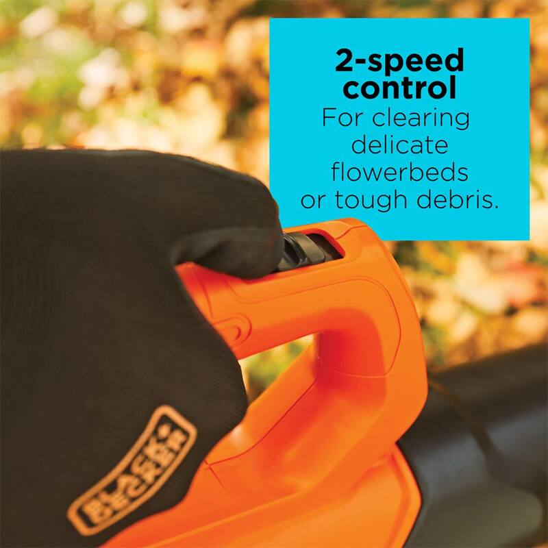 BLACK+DECKER 20V MAX 90 MPH 320 CFM Cordless Battery Powered Handheld Leaf Blower Kit with (1) 2Ah Battery & Charger - BCBL700D1
