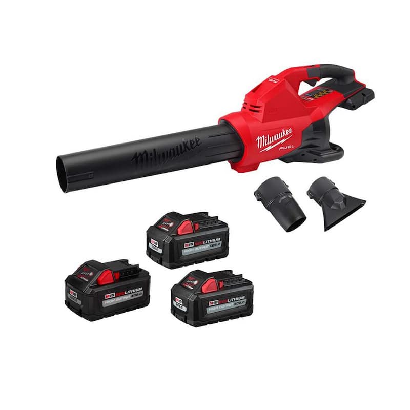 Milwaukee M18 FUEL Dual Battery 145 MPH 600 CFM 18V Lithium-Ion Brushless Cordless Handheld Blower w/(3) Batteries - 2824-20-48-11-1880-48-11-1862