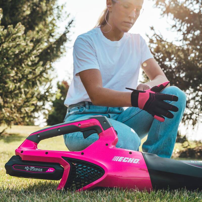 ECHO 56V 151 MPH 526 CFM Limited Edition Pink Cordless Battery Powered Handheld Leaf Blower with 2.5Ah Battery and Charger - DPB-2500C1-LE