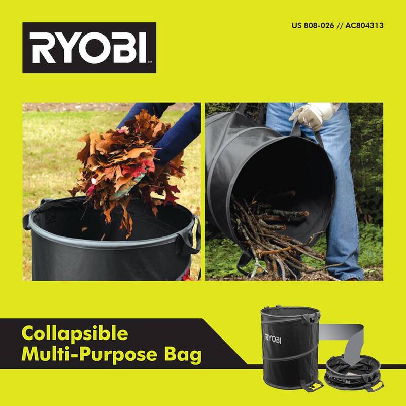 RYOBI 40V HP Brushless 100 MPH 600 CFM Cordless Leaf Blower/Mulcher/Vacuum w/ Lawn & Leaf Bag, (2) 4.0 Ah Batteries & Charger - RY404150-LB