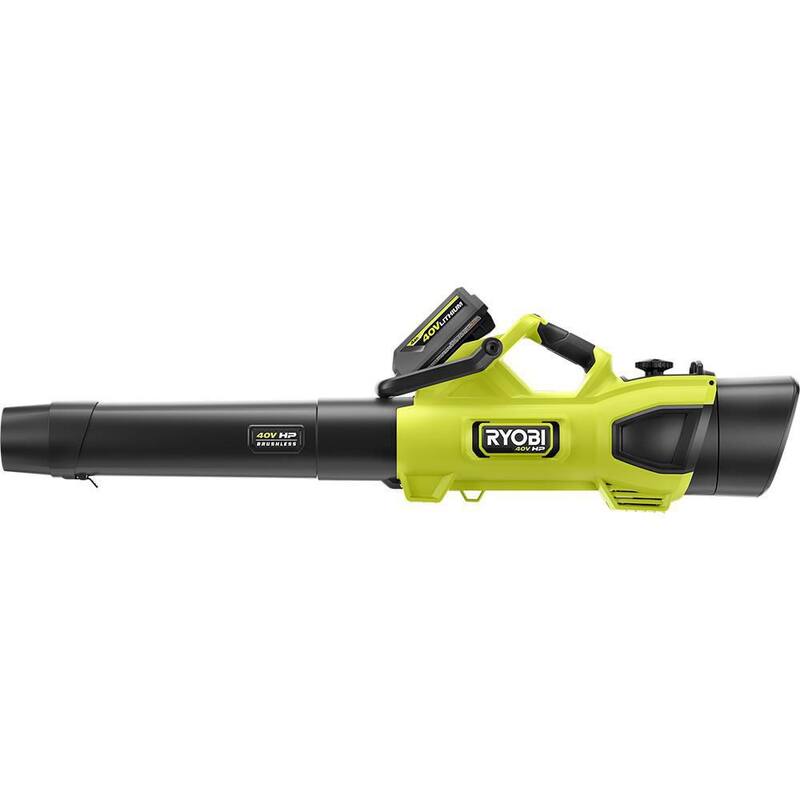 RYOBI 40V HP Brushless 100 MPH 600 CFM Cordless Leaf Blower/Mulcher/Vacuum w/ Lawn & Leaf Bag, (2) 4.0 Ah Batteries & Charger - RY404150-LB