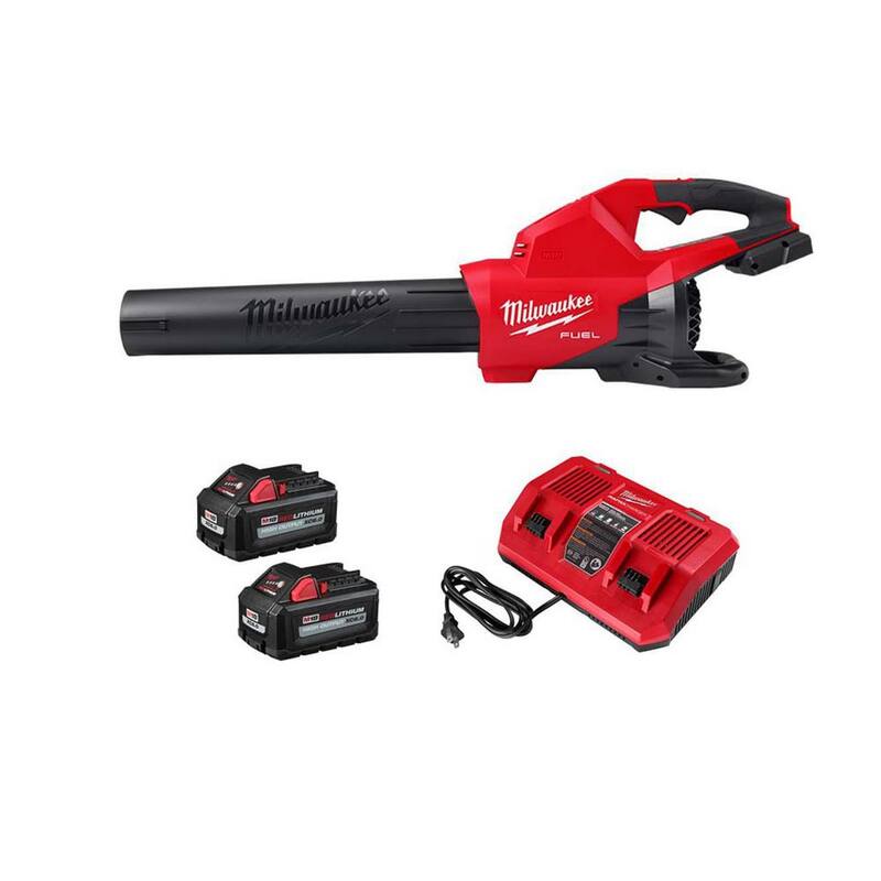 Milwaukee M18 FUEL 18V Lithium-Ion Brushless Cordless Dual Battery Blower w/ Dual Bay Rapid Charger & Two 6Ah HO Battery (2-Pack) - 2824-20-48-11-1862-48-59-1802