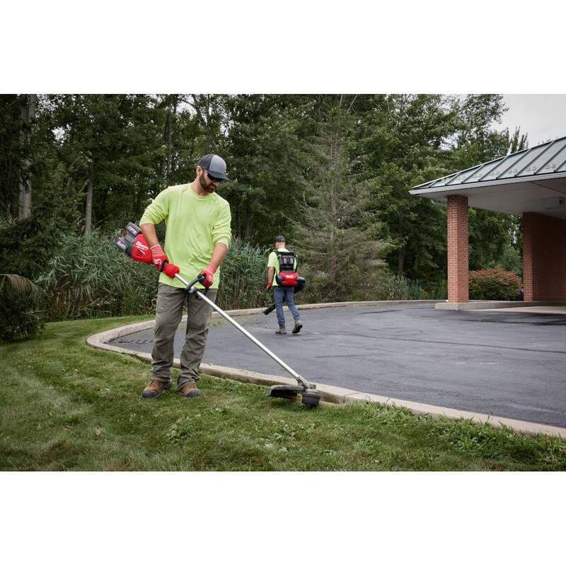 Milwaukee M18 FUEL 18V Brushless Cordless Dual Battery Backpack Blower w/Straight Shaft String Trimmer, 4 Battery, Packout Charger - 3009-20-3006-22-48-59-1844