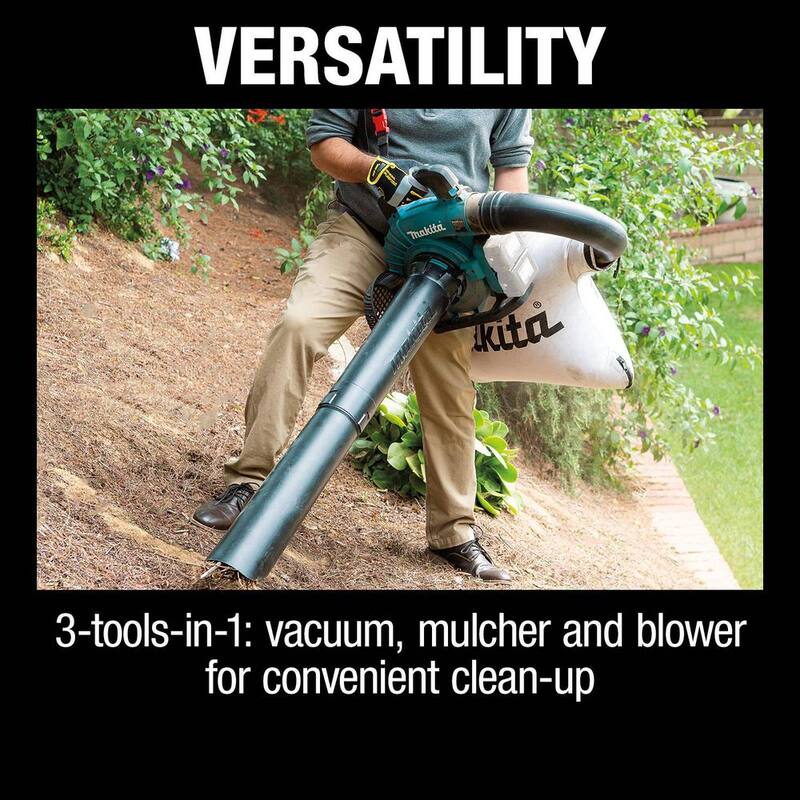 Makita 120 MPH 473 CFM LXT 18V X2 (36V) Lithium-Ion Brushless Cordless Leaf Blower with Vacuum Attachment Kit (Tool-Only) - XBU04ZV