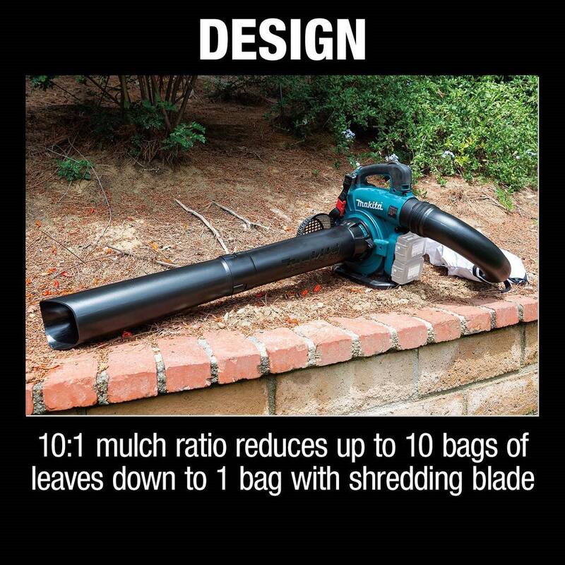 Makita 120 MPH 473 CFM LXT 18V X2 (36V) Lithium-Ion Brushless Cordless Leaf Blower with Vacuum Attachment Kit (Tool-Only) - XBU04ZV