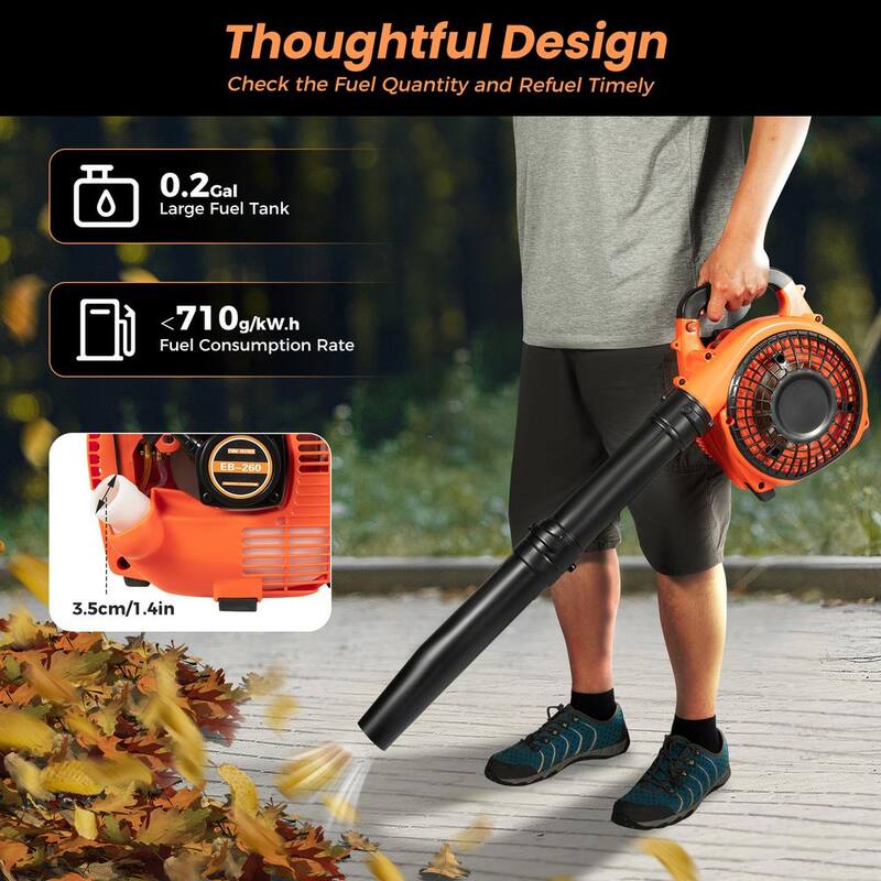 YIYIBYUS 160 MPH 400 CFM 25.4 CC Gas Powered 2-Stroke Cycle Handheld Leaf Blower - BI-MLLCR-1791-1