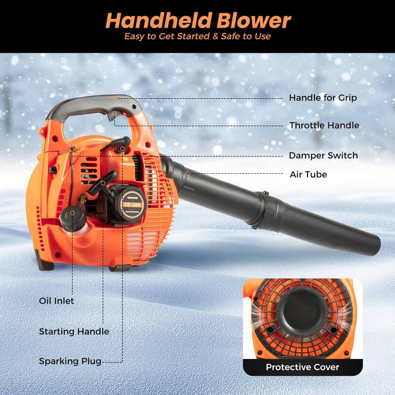 YIYIBYUS 160 MPH 400 CFM 25.4 CC Gas Powered 2-Stroke Cycle Handheld Leaf Blower - BI-MLLCR-1791-1