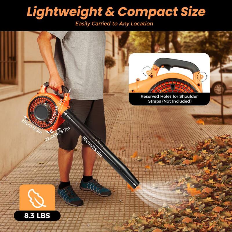 YIYIBYUS 160 MPH 400 CFM 25.4 CC Gas Powered 2-Stroke Cycle Handheld Leaf Blower - BI-MLLCR-1791-1