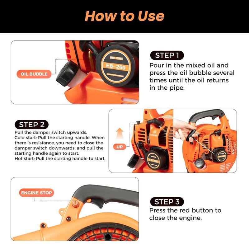YIYIBYUS 160 MPH 400 CFM 25.4 CC Gas Powered 2-Stroke Cycle Handheld Leaf Blower - BI-MLLCR-1791-1