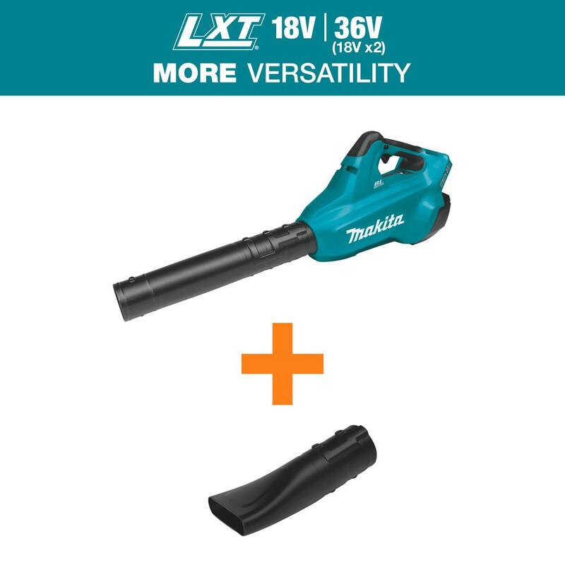 Makita 120 MPH 473 CFM LXT 18V X2 (36V) Lithium-Ion Cordless Brushless Leaf Blower with Flat End Nozzle - XBU02Z-197889-6