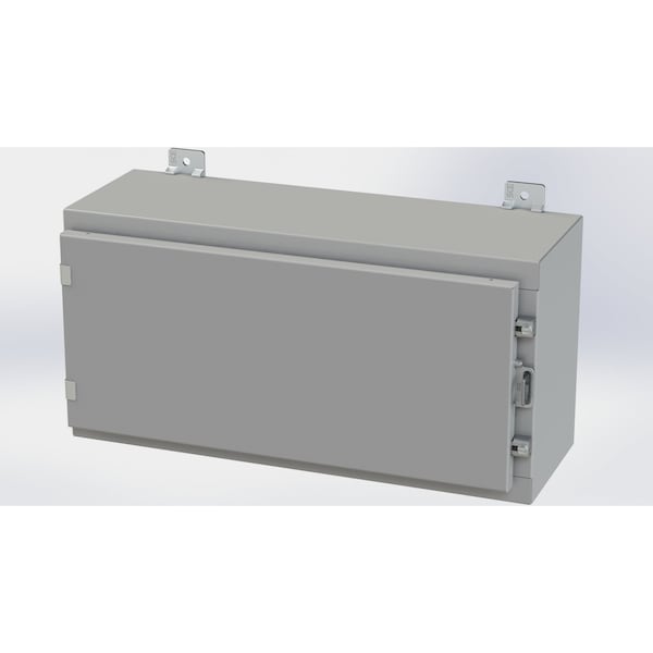 Saginaw Control & Engineering Carbon Steel Electrical Enclosures, 12 in H, 8 in D, 24 in W, NEMA 4, Hinged - SCE-12H2408LP