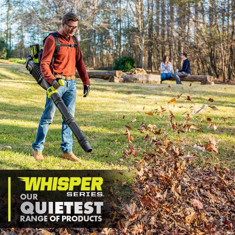 RYOBI 40V HP Brushless Whisper Series 165 MPH 730 CFM Backpack Blower & Hedge Trimmer w/ (2) 6.0 Ah Batteries & Charger - RY404170-HDG