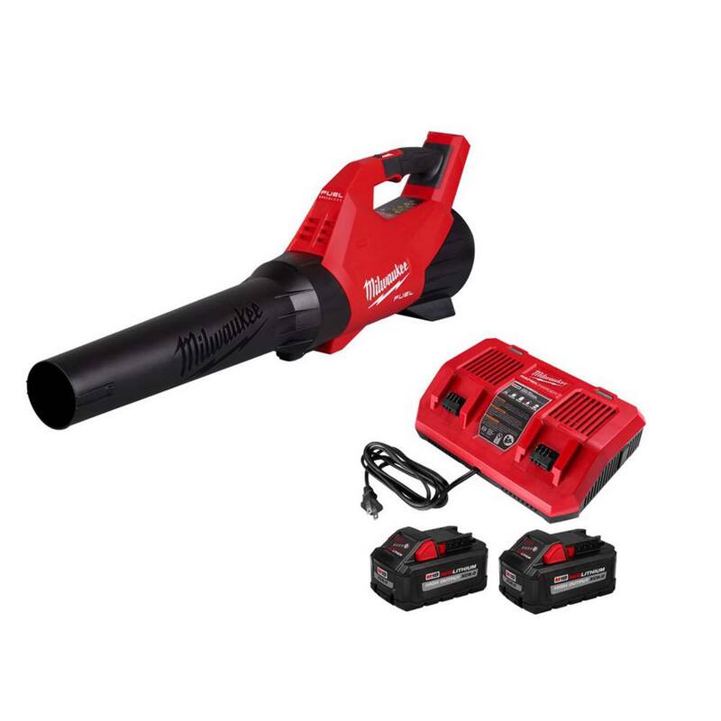 Milwaukee M18 FUEL 120 MPH 500 CFM 18V Lithium-Ion Brushless Cordless Handheld Blower & (2) 8.0Ah Battery, Dual Bay Rapid Charger - 3017-20-48-59-1882