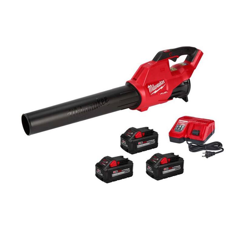 Milwaukee M18 FUEL 120 MPH 450 CFM 18-Volt Lithium-Ion Brushless Cordless Handheld Blower Kit w/(3) 8.0 Ah Battery, Rapid Charger - 2724-21HD-48-11-1880-48-11-1880