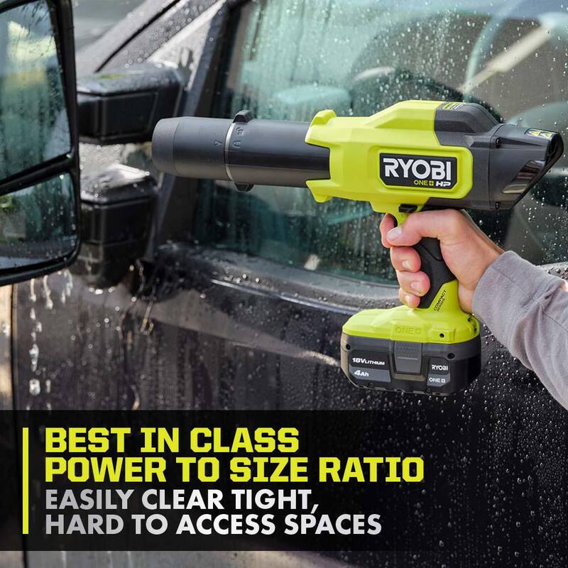 RYOBI ONE+ HP 18V Brushless 220 CFM 140 MPH Blower & 18V Brushless 8 in. Battery Compact Chainsaw w/4.0 Ah Battery & Charger - PSBLB01K-PSBCW01B