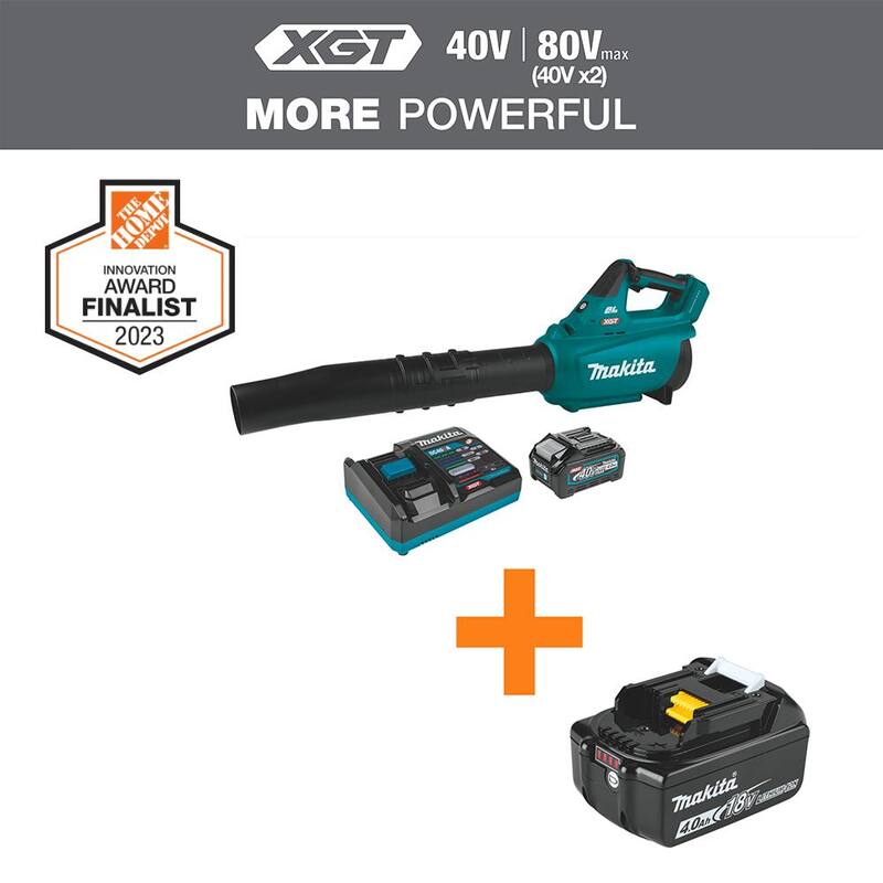Makita XGT 40V max Brushless Cordless Leaf Blower Kit (4.0Ah) with 40V Max XGT 4.0Ah Battery - GBU01M1-BL4040
