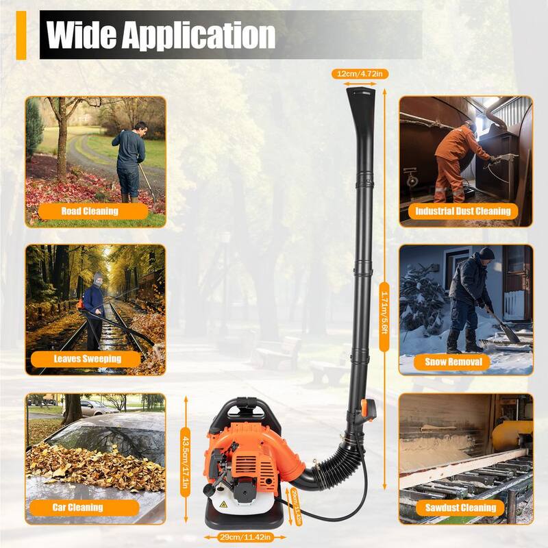 YIYIBYUS 450 CFM 190 MPH 42.7 CC 2-Stroke Gas Backpack Leaf Blower - OT-MLPQ-4485
