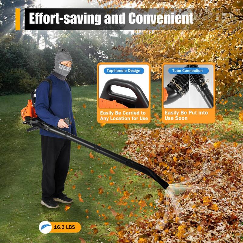 YIYIBYUS 450 CFM 190 MPH 42.7 CC 2-Stroke Gas Backpack Leaf Blower - OT-MLPQ-4485