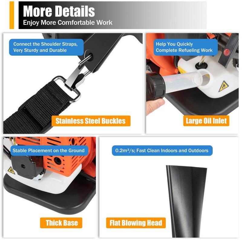 YIYIBYUS 450 CFM 190 MPH 42.7 CC 2-Stroke Gas Backpack Leaf Blower - OT-MLPQ-4485