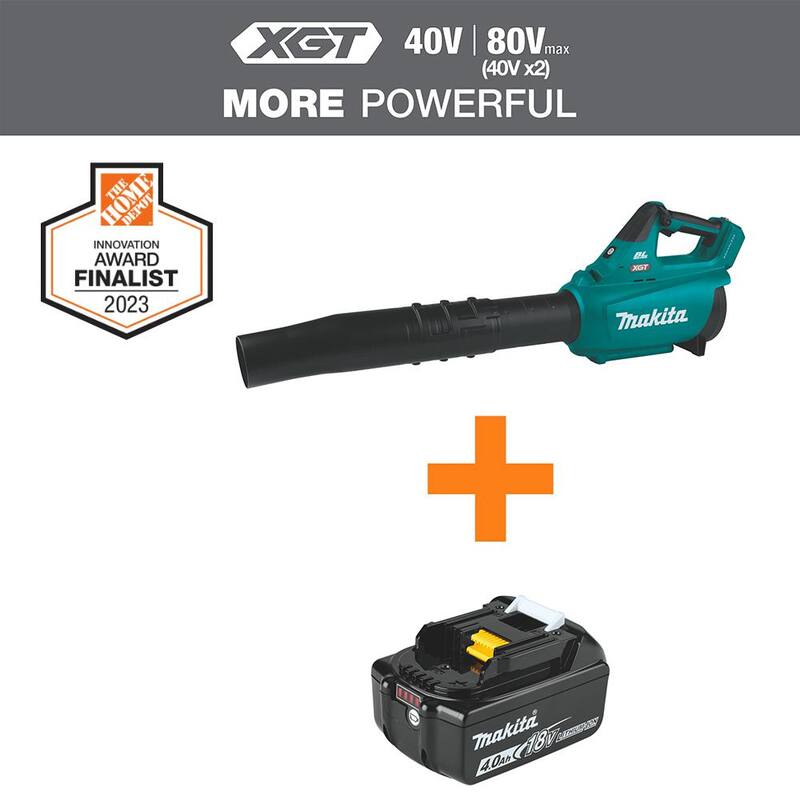 Makita XGT 40V max Brushless Cordless Leaf Blower (Tool Only) with XGT 40V Max 4.0Ah Battery - GBU01Z-BL4040