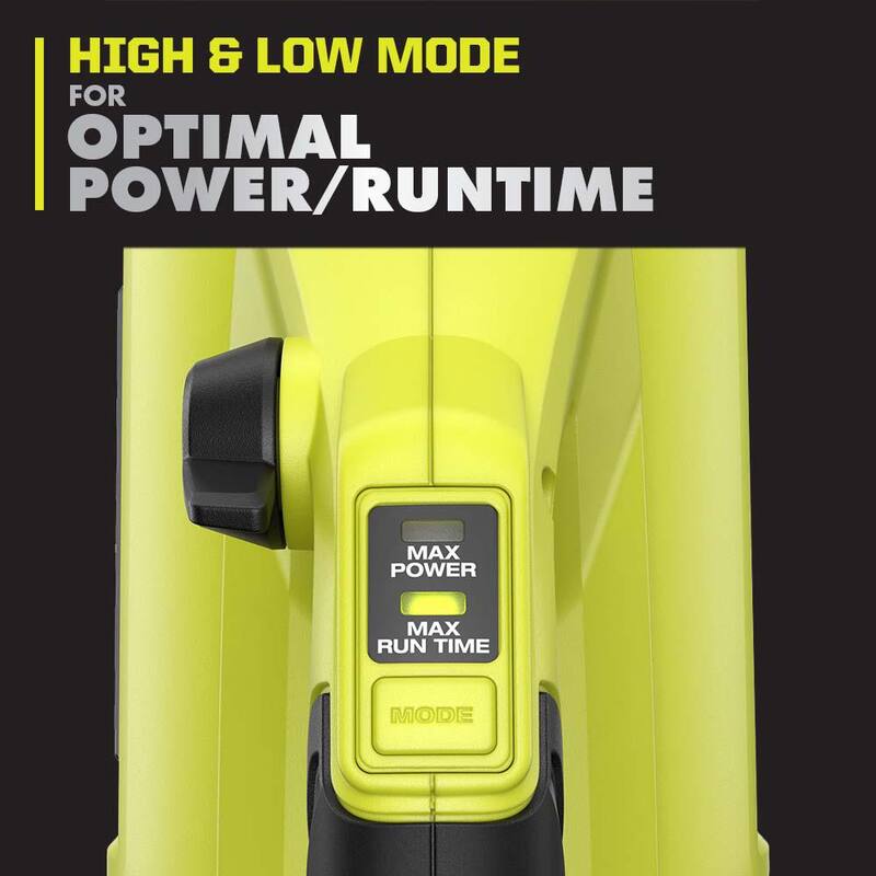 RYOBI ONE+ HP 18V Brushless Whisper Series 130 MPH 510 CFM Cordless Leaf Blower & 10 in. Chainsaw w/6.0 Ah Battery & Charger - PBLLB01K-P2502BTL