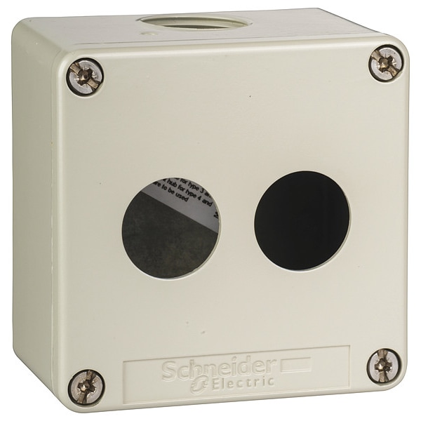 Schneider Electric Caja de control para estación de control, 22mm, 2 orificios, Zinc fundido - XAPG19702