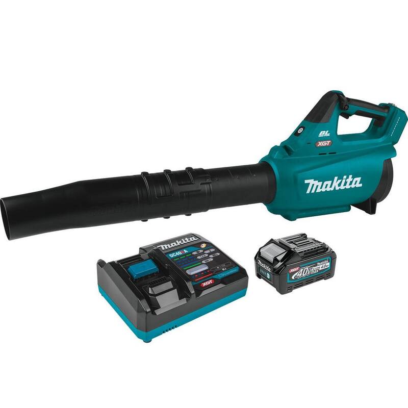 Makita 40V Max XGT Brushless Cordless Blower Kit (4.0Ah) with XGT Brushless Cordless 15" String Trimmer Kit (4.0Ah) - GBU01M1-GRU01M1