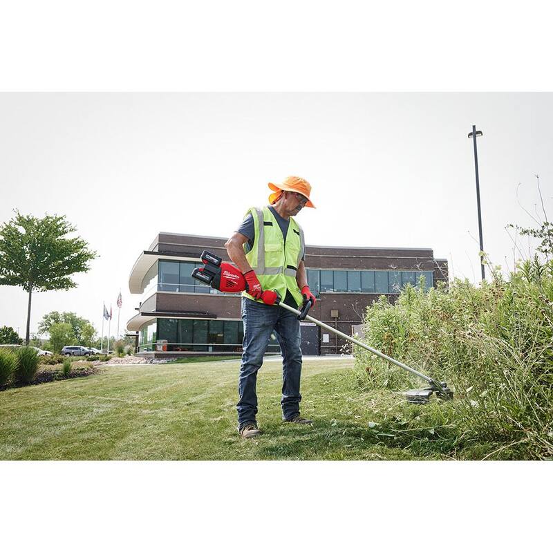 Milwaukee M18 FUEL 18V Brushless Cordless Dual Battery Backpack Blower w/Dual Battery Straight Shaft String Trimmer (2-Tool) - 3009-20-3006-20