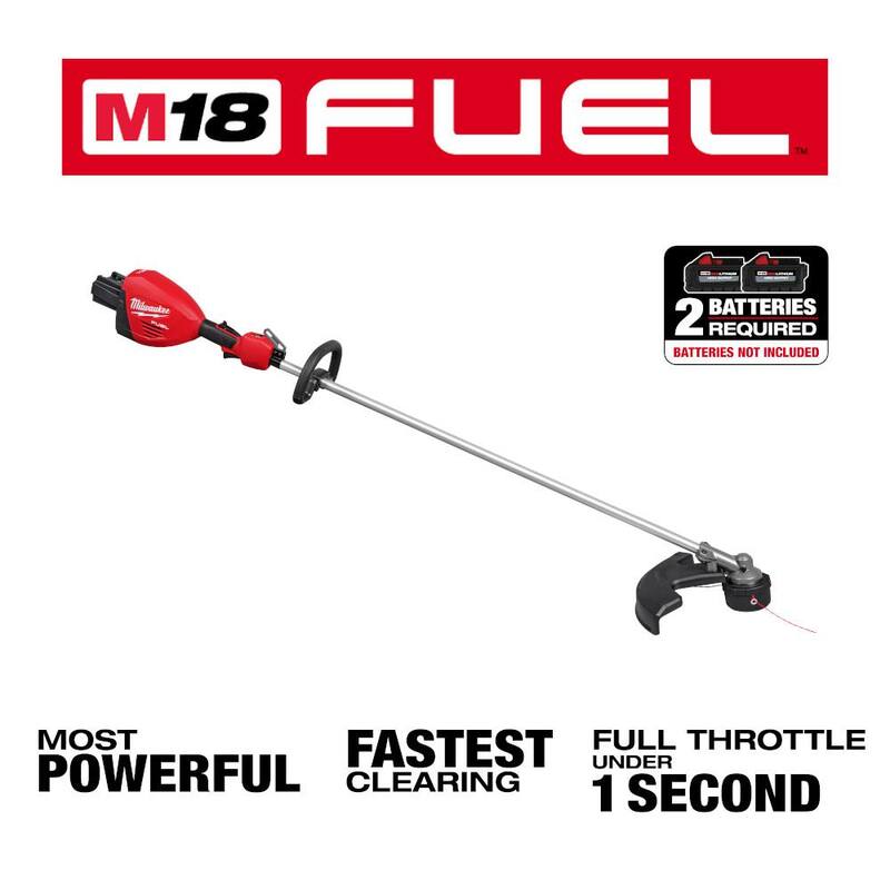 Milwaukee M18 FUEL 18V Brushless Cordless Dual Battery Backpack Blower w/Dual Battery Straight Shaft String Trimmer (2-Tool) - 3009-20-3006-20