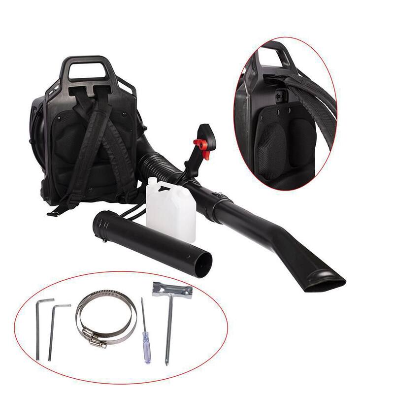 BTMWAY Black and Red 175 MPH 524 CFM 52cc 2-Cycle Gas Backpack Leaf Blower with Extended Tube. - CXXRD-GI22235W465-Blower01