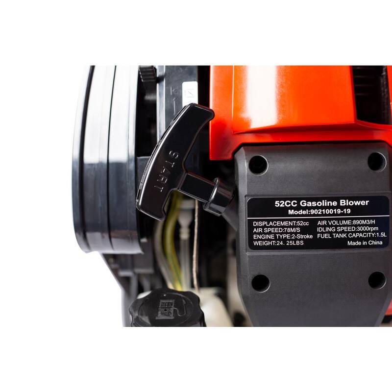 Afoxsos Black and Red 530 CFM 52cc 2-Cycle Gas Backpack Leaf Blower with Extension Tube - HDMX1589